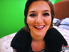 Horny cutie kylie sucks a cock while her pussy gets fucked and nipples rubbed, creating an intense contrast of pleasure