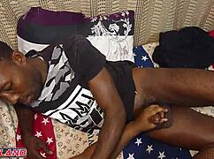 big tits roommate eases stress with quick handjob cum