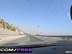 Redhead teen Marina enjoys roadside golden shower and messy squirting frenzy.