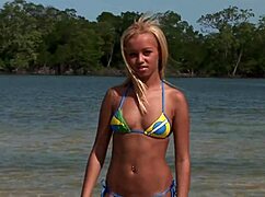 brazilian barbie banks gets double penetrated in the water with assfucking blowjob cumshot facial and creampie