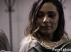 The glam babe seduces her stepdad in doggystyle