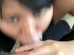 Sloppy Asian Woman Handles Big Black Cock Thoroughly