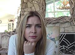 Tight blonde bends over for POV doggy pounding