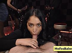 sound engineer loses focus to nia bleu's wet sucking on his cock