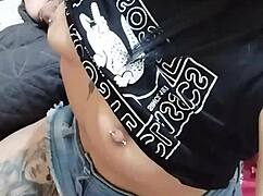 I stroke my cock hard while sucking my stepbro's bare dick without a condom till I cum