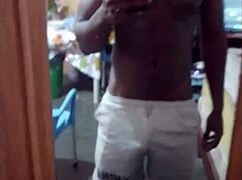 hey good morning stud wanna watch this muscular babe flash her big black cock body?