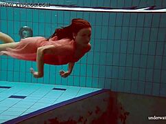 Hot Deniska's Underwater Bikini Strip Turns Naked Wet!