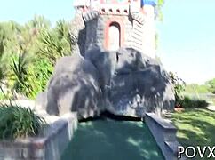 Petite 18yo teen sucks and fucks rough pov till sloppy orgasm