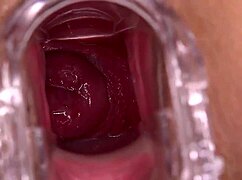 watch this horny amateur slut's shaved pussy squirt hard