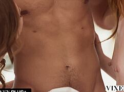 Vixen Redheads Myra Moans and Scarlet Skies Share Intimate Moments Outdoors