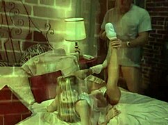 Beautiful Mommy in Fishnets Fingers Shaved Pussy and Masturbates Feet