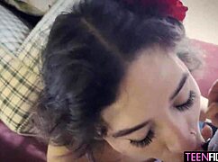 luxe la fox chokes on sloppy deepthroat face fuck