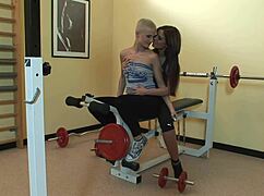 Lesbian Gym Sluts Trained to Orgasm Hard