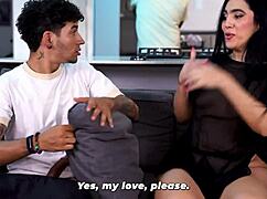 Big-Bottomed Stepmother Rides Stepsons Cock Over Husbands Lack