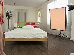 Tricked newbie bikini model poses turn into forced asian japanese gangbang submission.