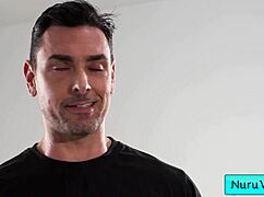 Two Busty Masseuses Seduce Client For Shower Sex Massage