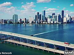 Blonde milf with small tits and hairy beaver takes creampie pounding brains out