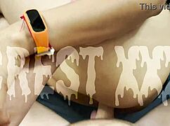 Stepmom screaming to submit hard while daddy pounds her!