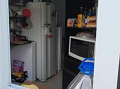 Caught neighbor's fat hairy ass and huge tits naked