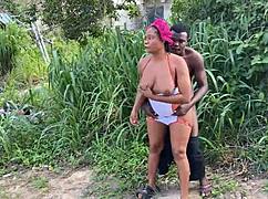 rough outdoor fucking with girlfriend and friend leads to spanking orgasms and monster cock slaps