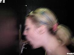 Ray Ray Takes Monster Cock Deep in Gloryhole Cum Swallow