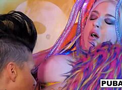 Jezebelle And Leya's Intense Lesbian Pussy Licking And Tit Sucking Session