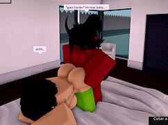 demon fucks roblox hoe hard as girlfriend watches cheating action 😈👹💦