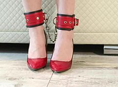Bound Legs in Heels for Dipping Foot Fetish Frenzy!