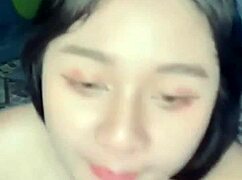 ever seen a petite asian teen swallow cum after hard doggystyle pounding in lingerie?