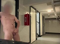 ever stroked your huge cock public till cum like this bodybuilder almost caught?