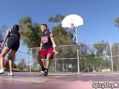 Sexy Golddigger Plays Basketball Then Fucks POV Outdoors