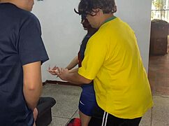 Blindfolded Girlfriend Tricked into Monster Cock Doggy While Cuck Pays Debt