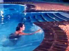 Married Indian bride sneaks pool fun with friend