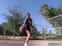 Sexy Golddigger Plays Basketball Then Fucks POV Outdoors