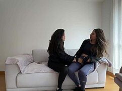 Colombian Blonde Roommates Trade Gym Kisses for Horny Lesbian Scissoring Orgasms