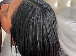 look how he- he devours this huge meat dildo, damn that amateur couple nysdel goes wild