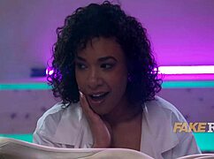 Intense Black Cock Pounds Curly Ebony Pussy In Mirror