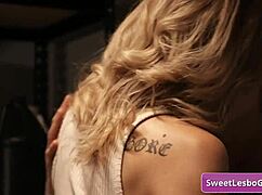 Hey these hot 18+ lesbians lily and freya lick wet pussies wild