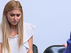 Petite blonde babe burglars caught and hard fucked by shop owner in full storyline