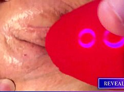 Hey check this horny milf fingering her soaked pussy with vibrator to squirting bliss