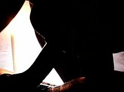 Candlelight glows as she delivers romantic deep blowjob at the party