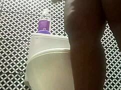 Church Bathroom Lust Overwhelms Curvy Ebony in Tight Lingerie