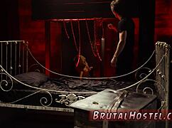 step bro dominates tiny taboo teen sister in extreme bdsm play