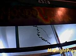 hot blonde licks own pussy then blows group guys