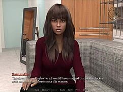 big titted brunette plays naughty games with her heaving tits