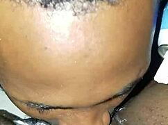 Black men dive tongues deep into juicy black pussy and big ass cheeks