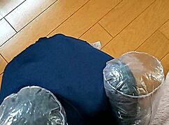 bloomers grind against buzzing vibrator in solo frenzy