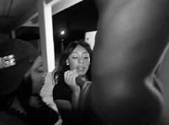 blackout in miami? these two cock-hungry sluts suck dick on the street anyway!