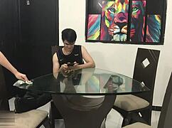 hot stepsis sucks cock deepthroat then rides for creampie orgasm