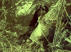 Dark Lantern's vintage beauty bares hairy beaver and natural tits